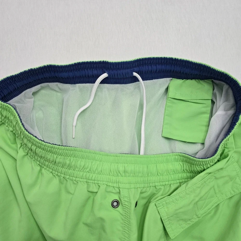 Polo Ralph Lauren Mens Swim Trunks XXL Lime Green Nylon Mesh Lined Pony Logo